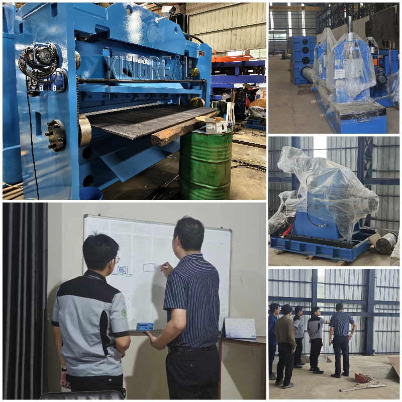 インドネシアの鋼材を所定の長さに切断する機械