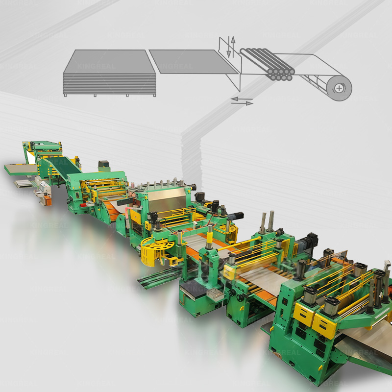 コイルからシートまでの長さにカットする機械