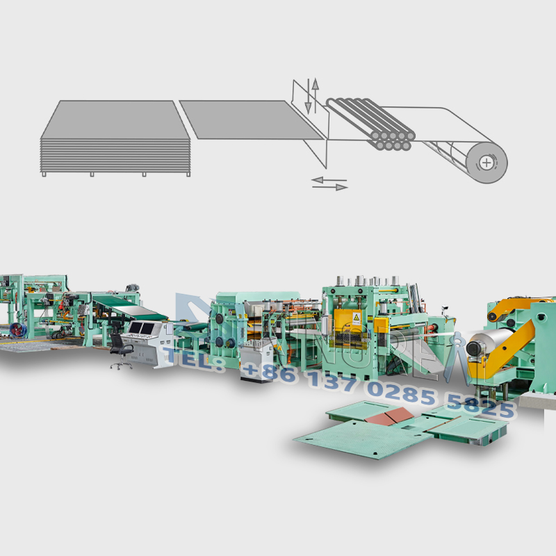 金属を長さに切断する機械