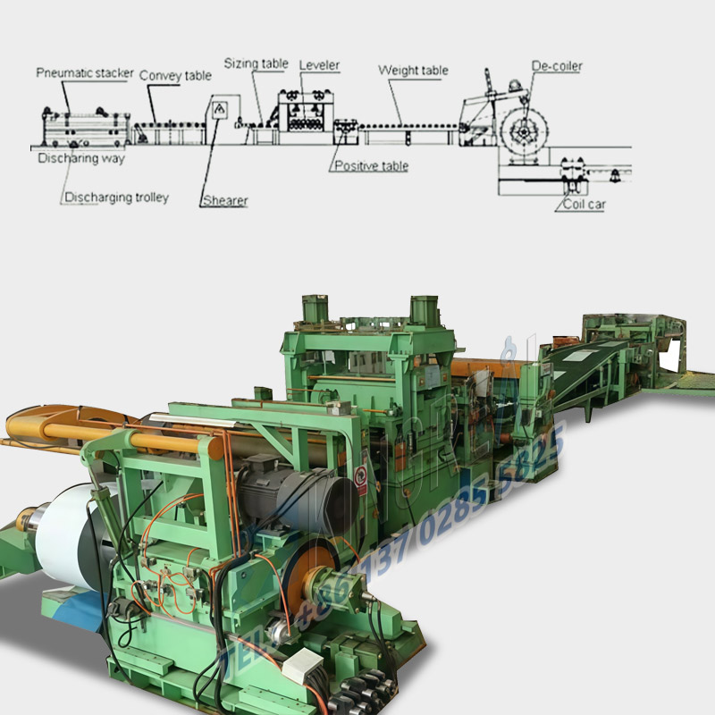 鋼を長さに合わせて切断する機械